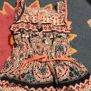 Cute long tank with drawstring